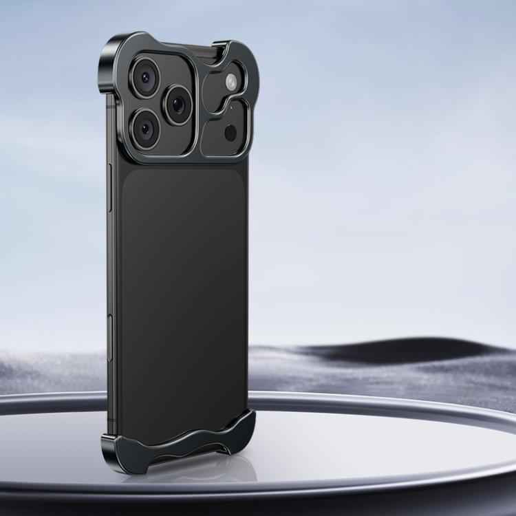 Frameless Metal Corner Pad Phone Case with Lens Film