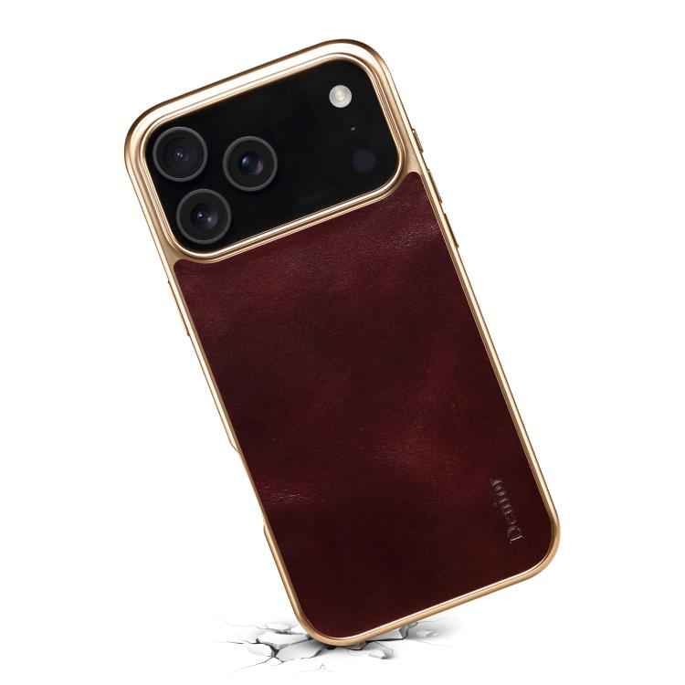 Denior Oil Wax Leather Electroplating Phone Case