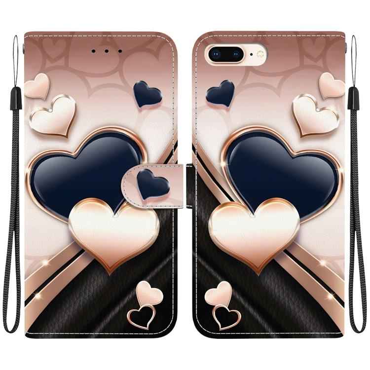 Crystal Texture Colored Drawing Leather Phone Case