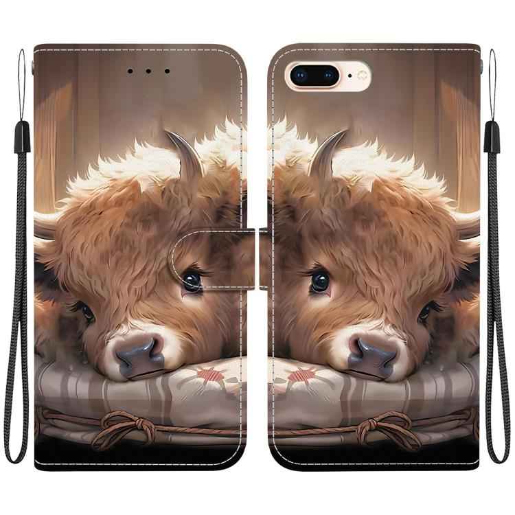 Crystal Texture Colored Drawing Leather Phone Case