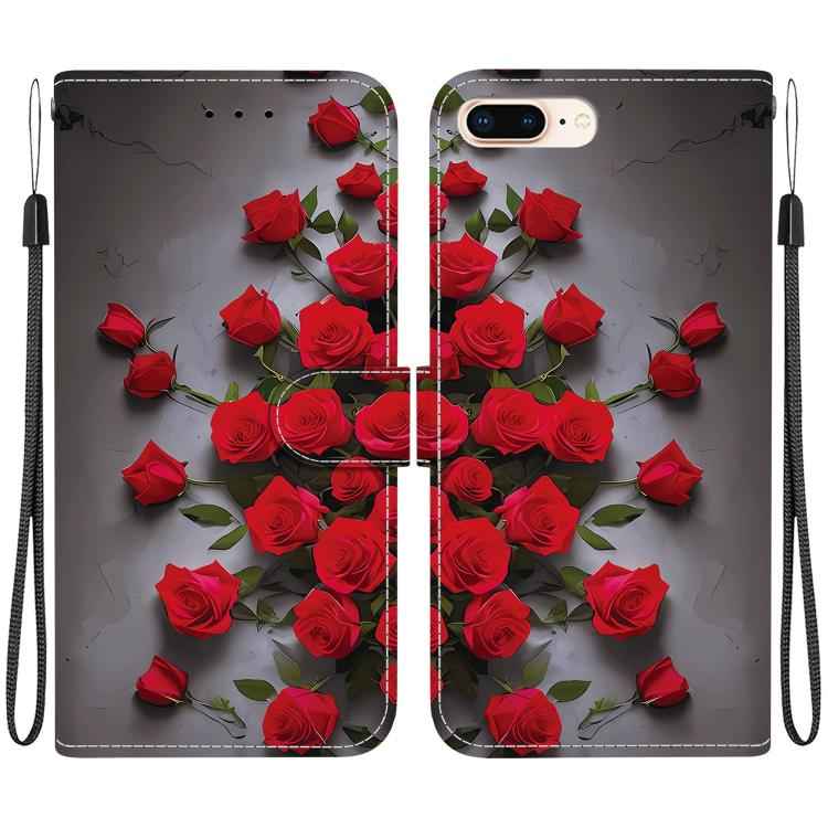 Crystal Texture Colored Drawing Leather Phone Case