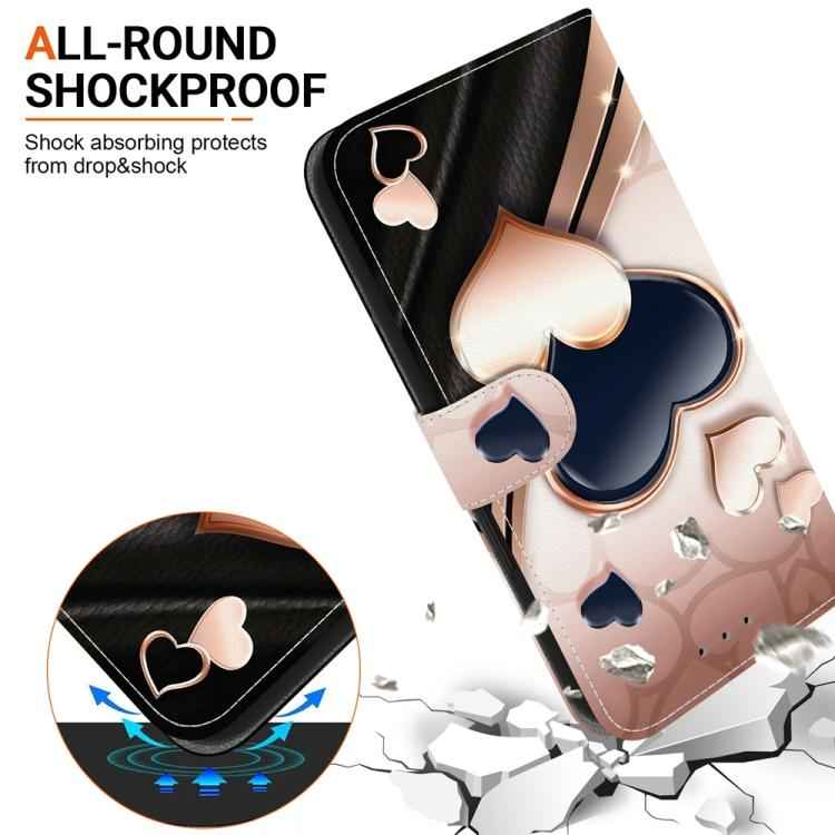 Crystal Texture Colored Drawing Leather Phone Case