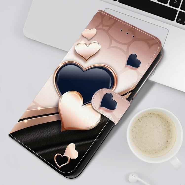 Crystal Texture Colored Drawing Leather Phone Case