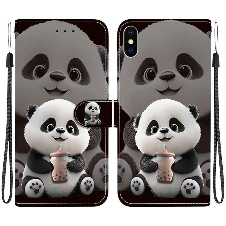 Crystal Texture Colored Drawing Leather Phone Case