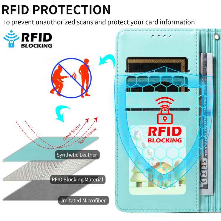 Embossed Heart Dog RFID Blocking Wallet Leather Phone Case