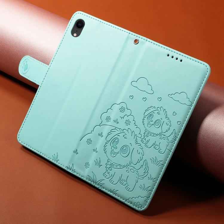 Embossed Heart Dog RFID Blocking Wallet Leather Phone Case