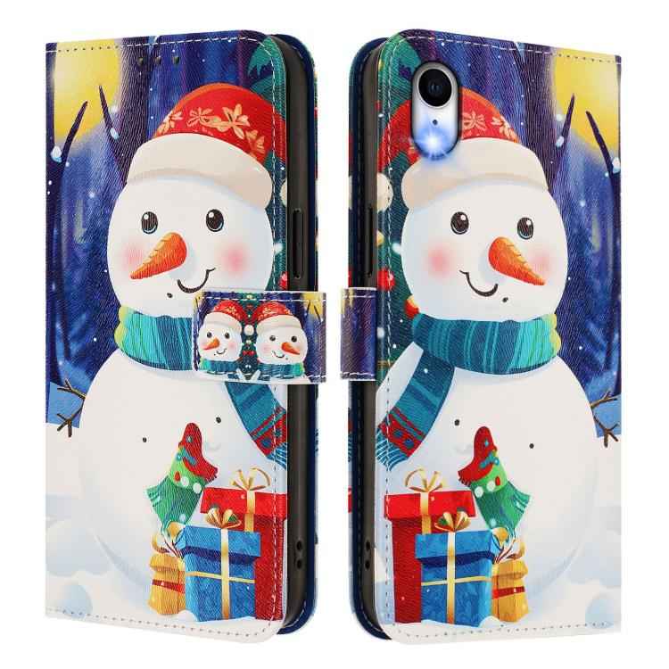 Christmas Series Buckle Leather Phone Case with Hand Strap