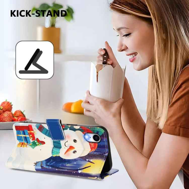 Christmas Series Buckle Leather Phone Case with Hand Strap