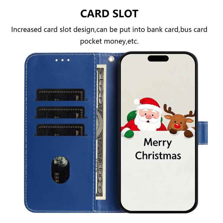 Christmas Series Buckle Leather Phone Case with Hand Strap