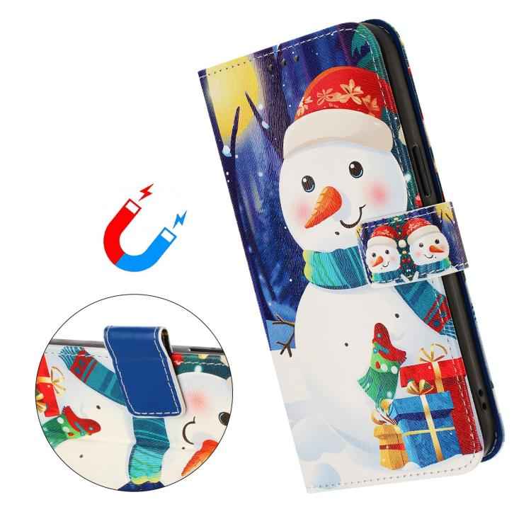 Christmas Series Buckle Leather Phone Case with Hand Strap
