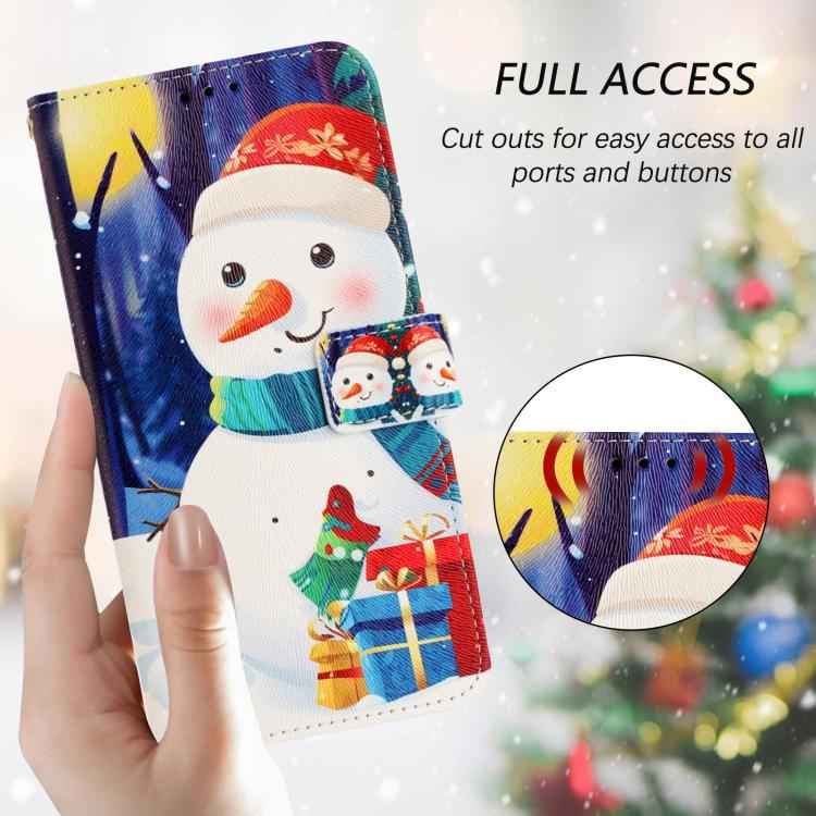Christmas Series Buckle Leather Phone Case with Hand Strap