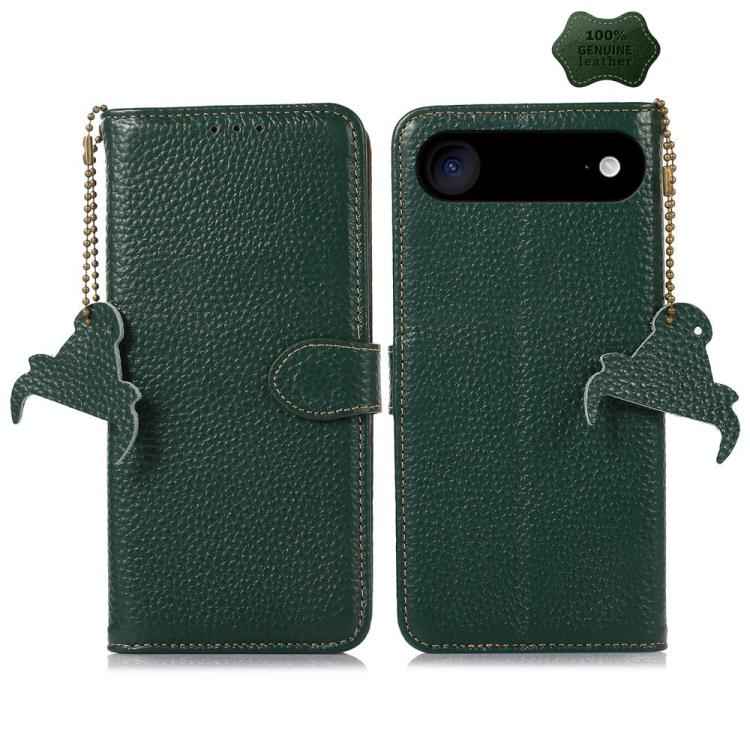 Genuine Leather Litchi Texture RFID Leather Phone Case