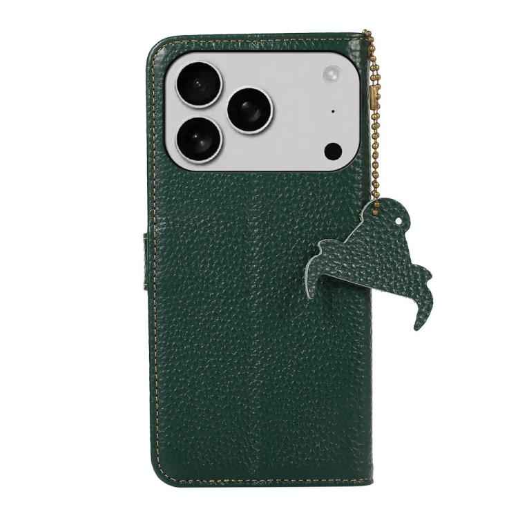 Genuine Leather Litchi Texture RFID Leather Phone Case