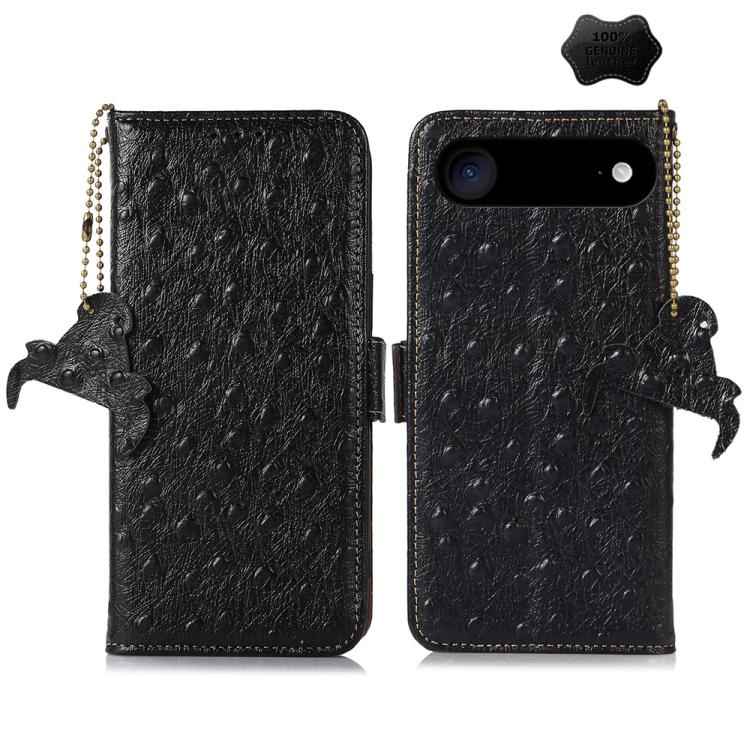 Ostrich Pattern Genuine Leather RFID Phone Case