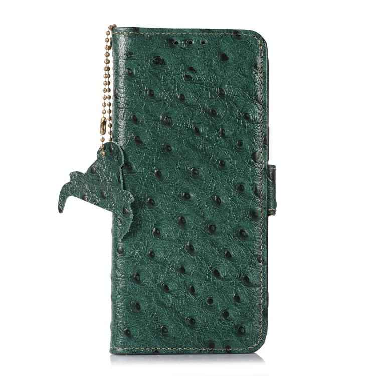 Ostrich Pattern Genuine Leather RFID Phone Case