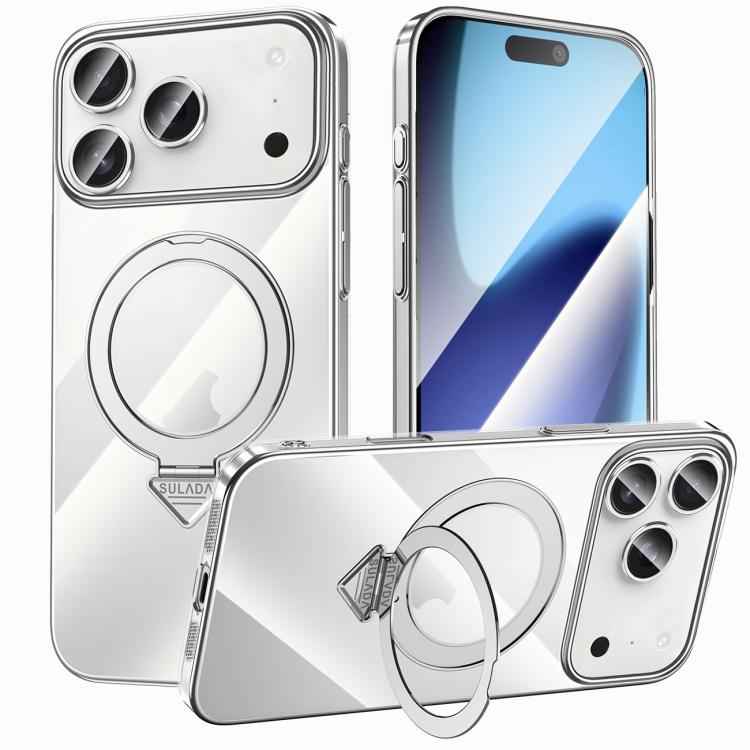 SULADA Electroplated Transparent MagSafe Holder Phone Case