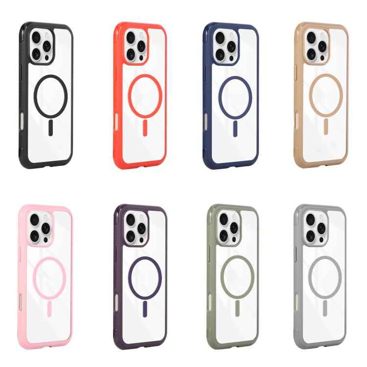 Solid Color Edge Transparency MagSafe Magnetic Phone Case