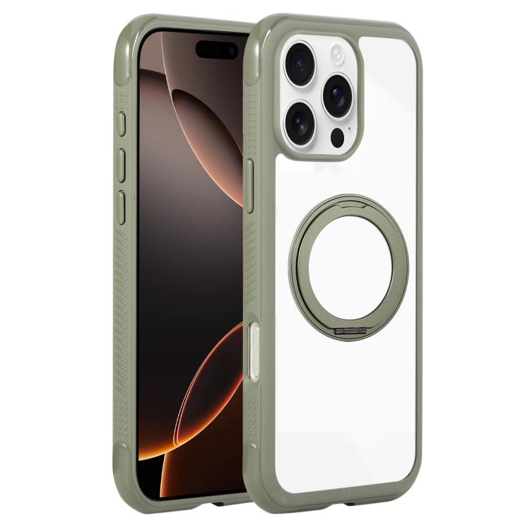 Solid Color Edge Transparency Rotation Holder MagSafe Phone Case