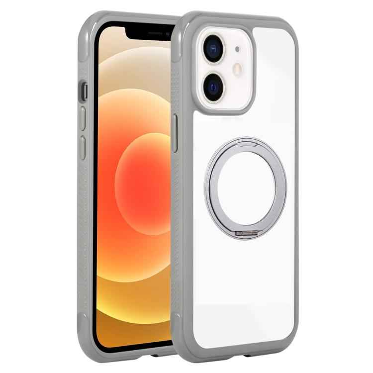 Solid Color Edge Transparency Rotation Holder MagSafe Phone Case