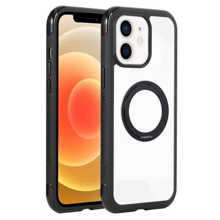 Solid Color Edge Transparency Rotation Holder MagSafe Phone Case