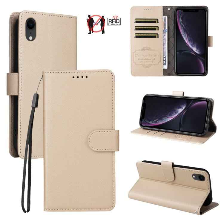 Litchi Texture RFID Blocking 3-Card Wallet Leather Phone Case