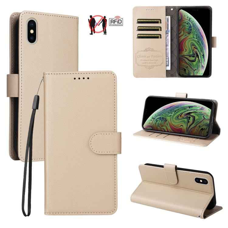 Litchi Texture RFID Blocking 3-Card Wallet Leather Phone Case