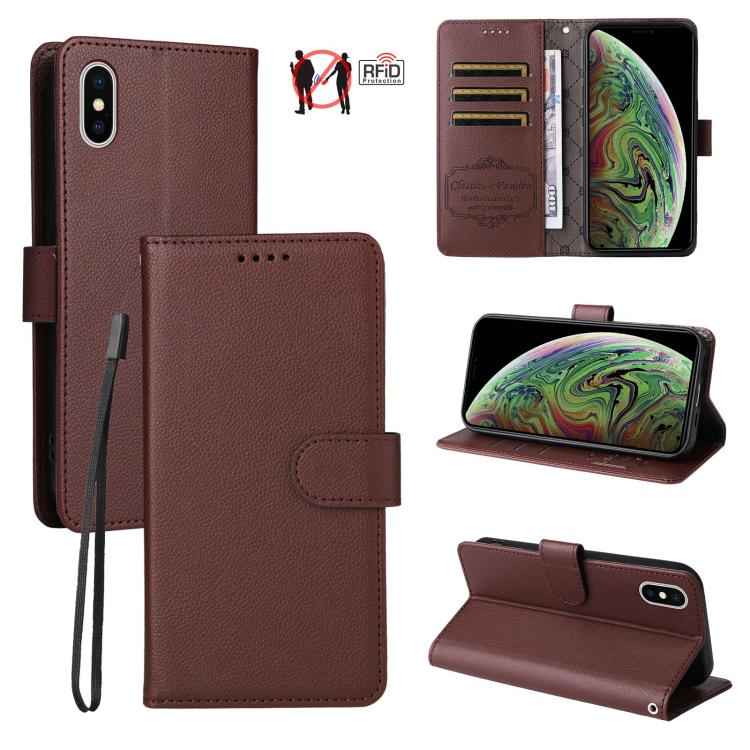 Litchi Texture RFID Blocking 3-Card Wallet Leather Phone Case