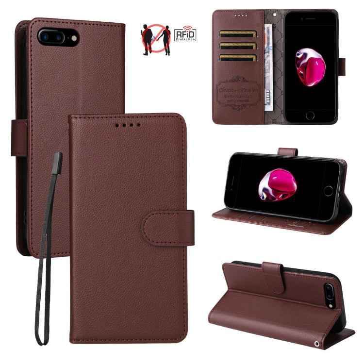 Litchi Texture RFID Blocking 3-Card Wallet Leather Phone Case