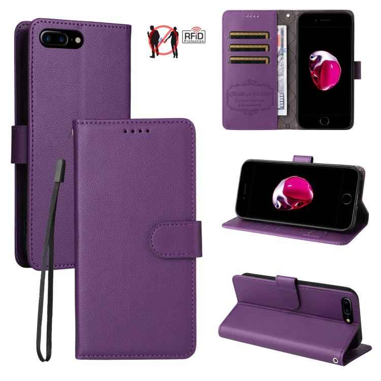 Litchi Texture RFID Blocking 3-Card Wallet Leather Phone Case