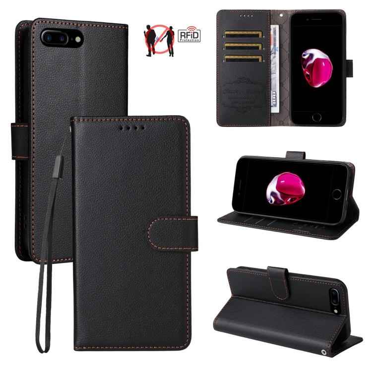 Litchi Texture RFID Blocking 3-Card Wallet Leather Phone Case