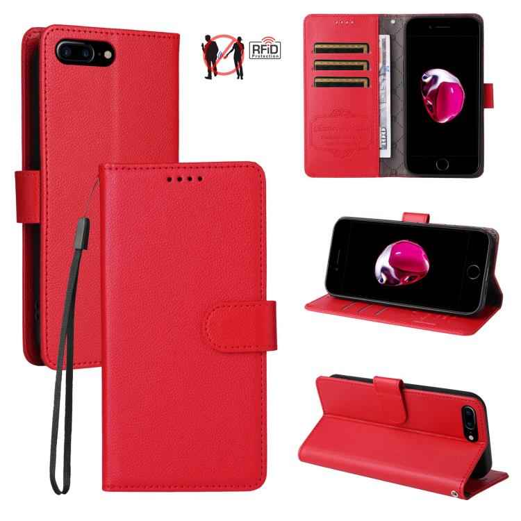 Litchi Texture RFID Blocking 3-Card Wallet Leather Phone Case