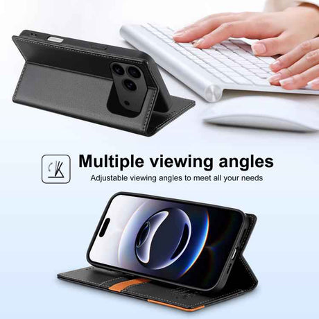 N.BEKUS P3 RFID Stitching Magnetic Flip Leather Phone Case