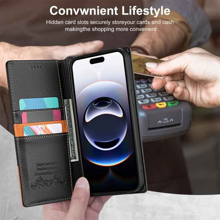 N.BEKUS P3 RFID Stitching Magnetic Flip Leather Phone Case