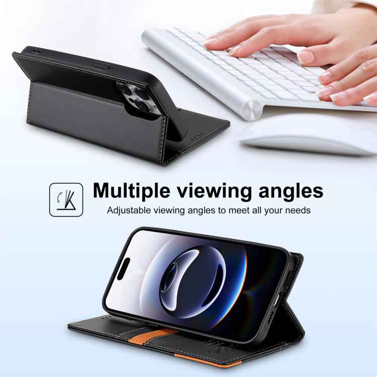 N.BEKUS P3 RFID Stitching Magnetic Flip Leather Phone Case