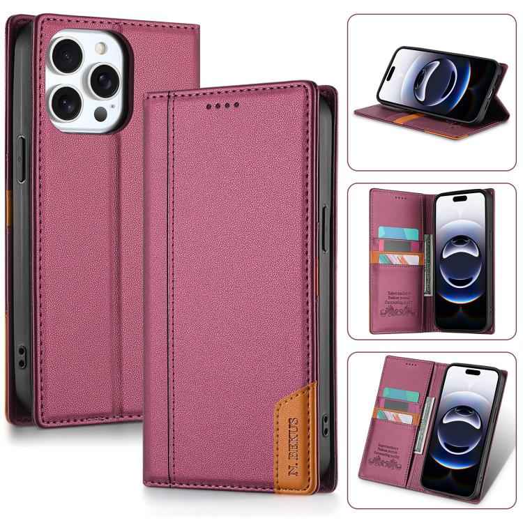 N.BEKUS P3 RFID Stitching Magnetic Flip Leather Phone Case