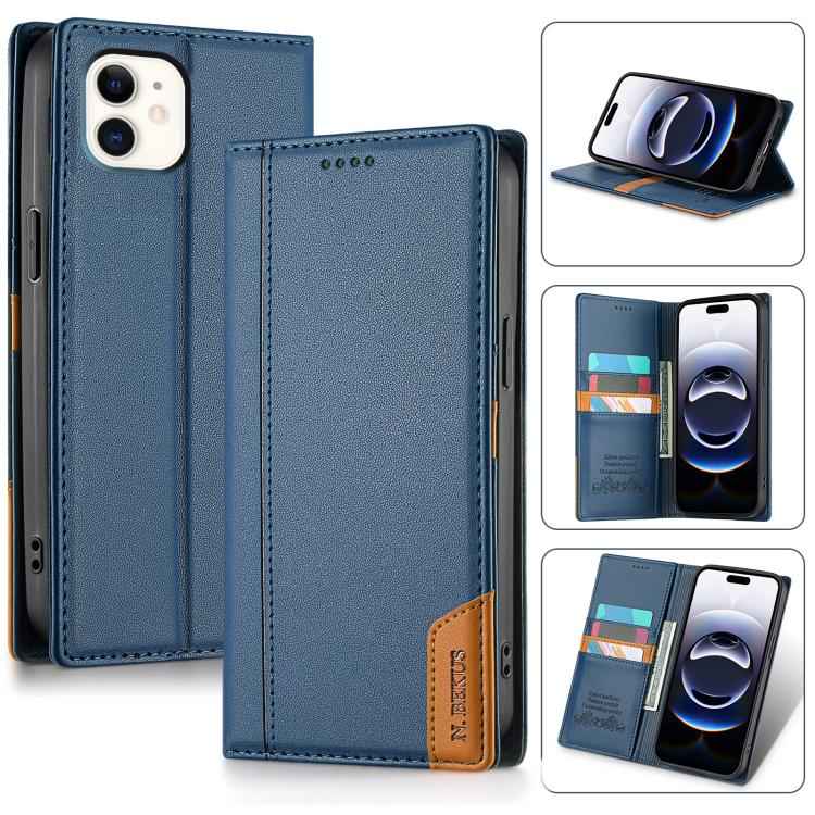 N.BEKUS P3 RFID Stitching Magnetic Flip Leather Phone Case
