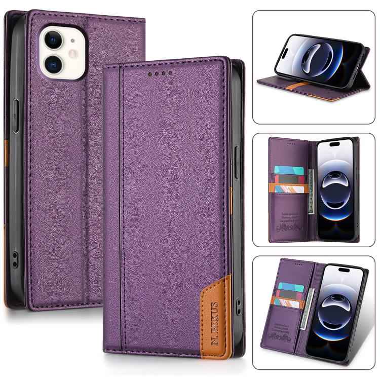 N.BEKUS P3 RFID Stitching Magnetic Flip Leather Phone Case