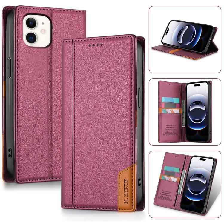 N.BEKUS P3 RFID Stitching Magnetic Flip Leather Phone Case