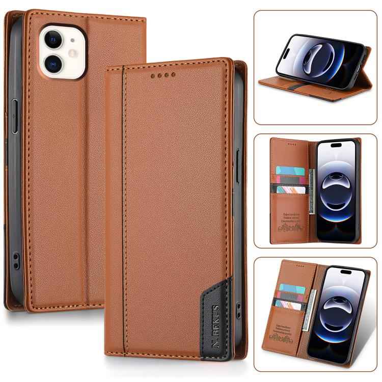 N.BEKUS P3 RFID Stitching Magnetic Flip Leather Phone Case
