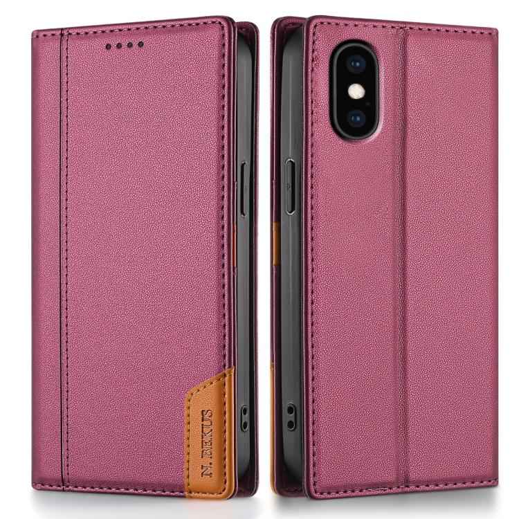 N.BEKUS P3 RFID Stitching Magnetic Flip Leather Phone Case