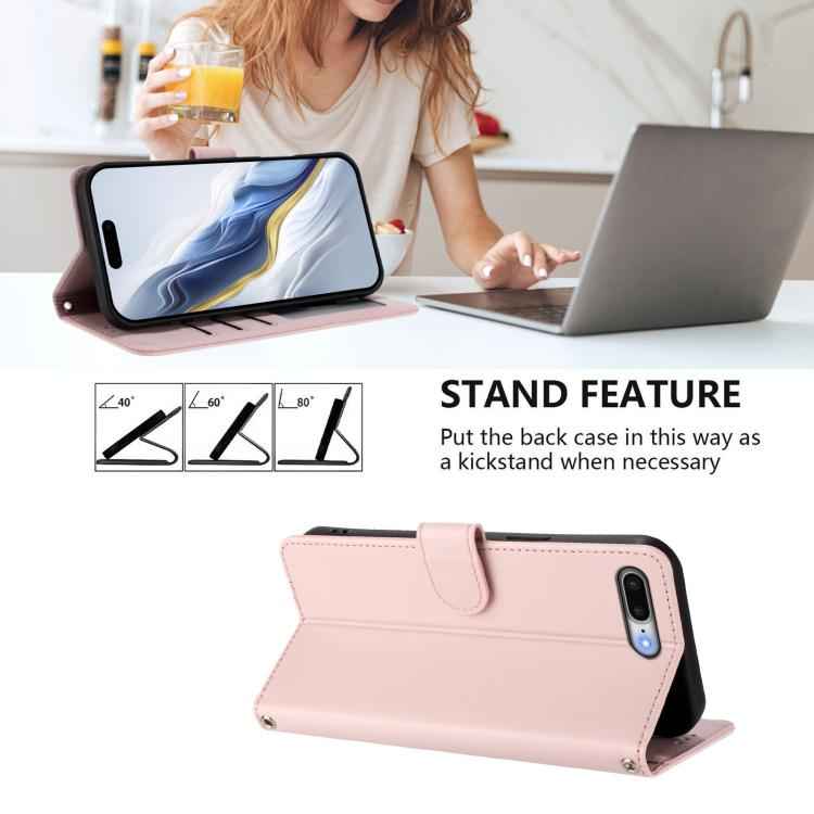 Embossed Heart Cat Leather Phone Case with Hand Strap