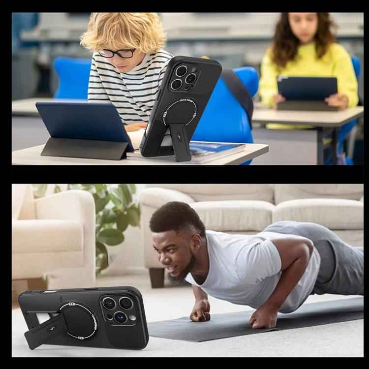 Carbon Fiber Texture MagSafe Phone Case with Holder