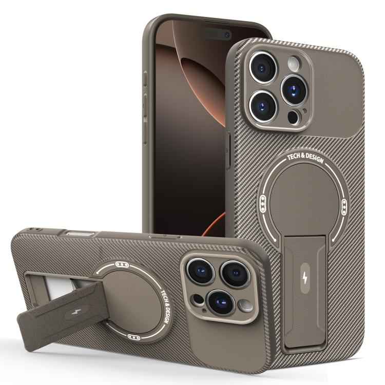 Carbon Fiber Texture MagSafe Phone Case with Holder