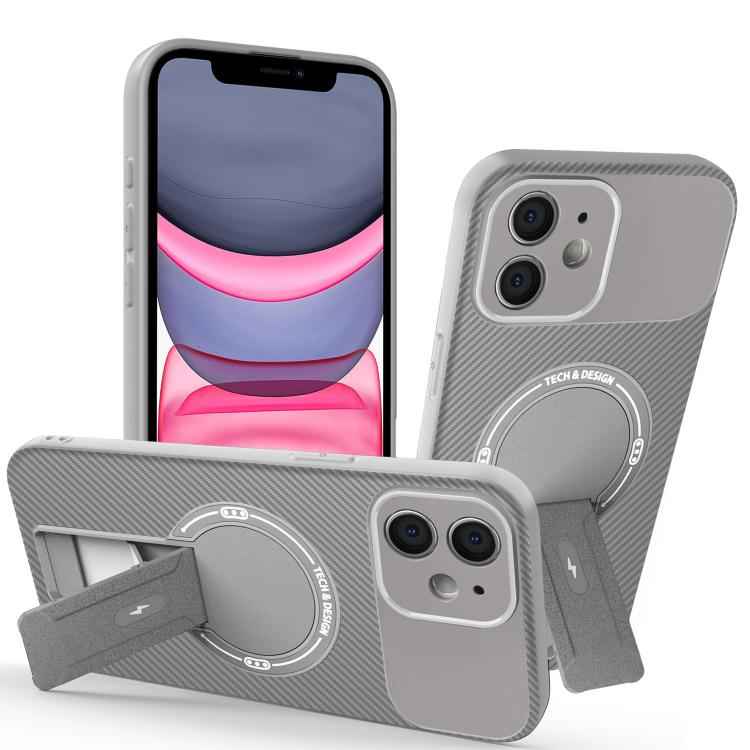 Carbon Fiber Texture MagSafe Phone Case with Holder