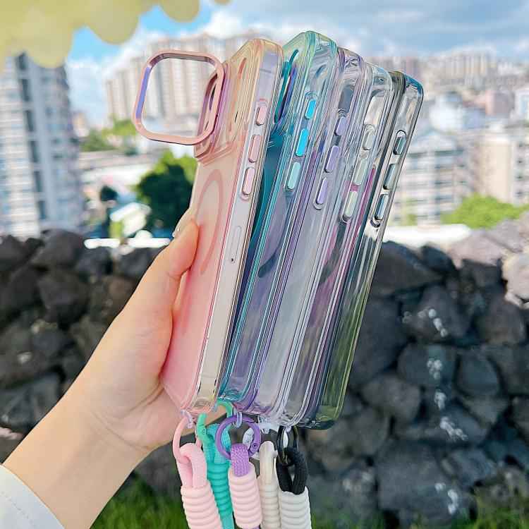 Gradient Discolor MagSafe Phone Case with Holder / Wrist Strap