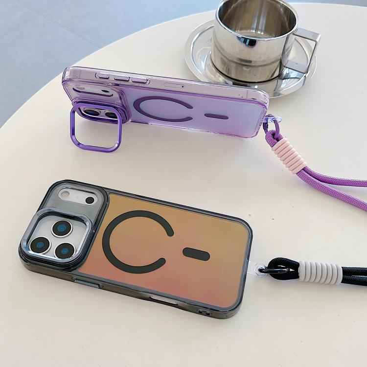 Gradient Discolor MagSafe Phone Case with Holder / Wrist Strap