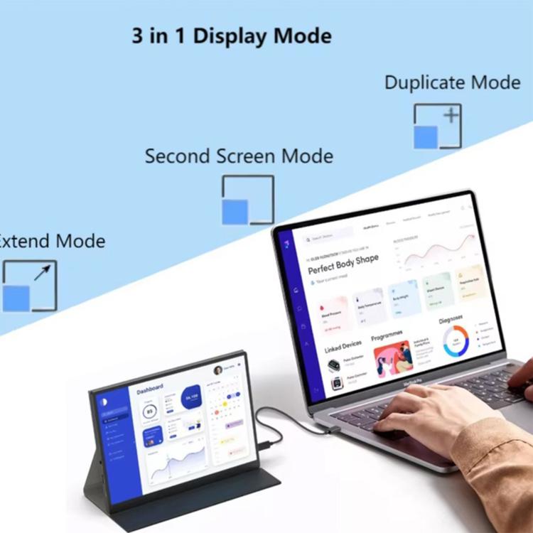 P105A01D 10.5" IPS Portable Monitor – HD, Type-C Extend, US Plug