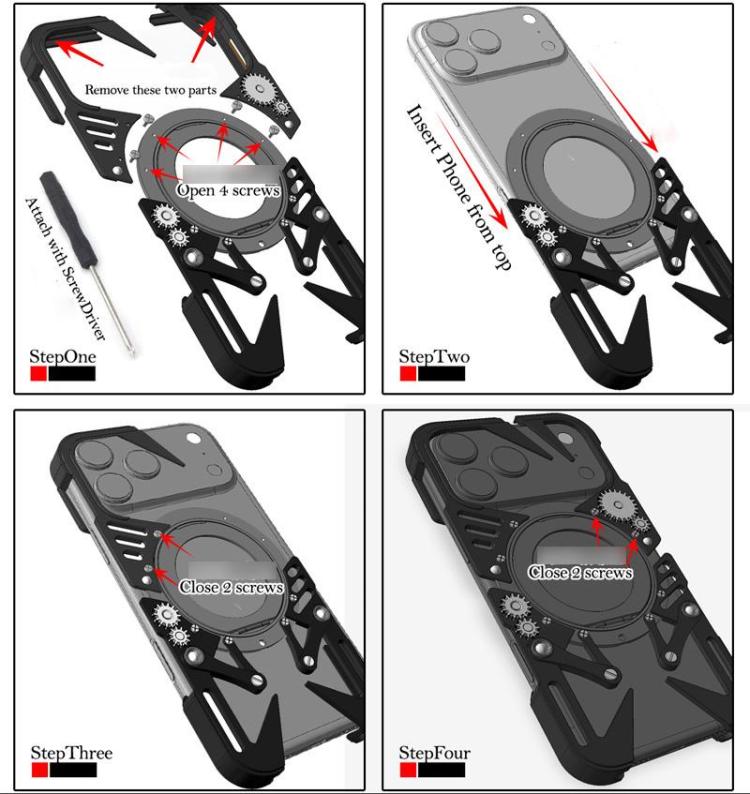 Rotating Bracket MagSafe Hollow Metal Phone Case with Lanyard, For iPhone 16 / iPhone 17 Pro Max