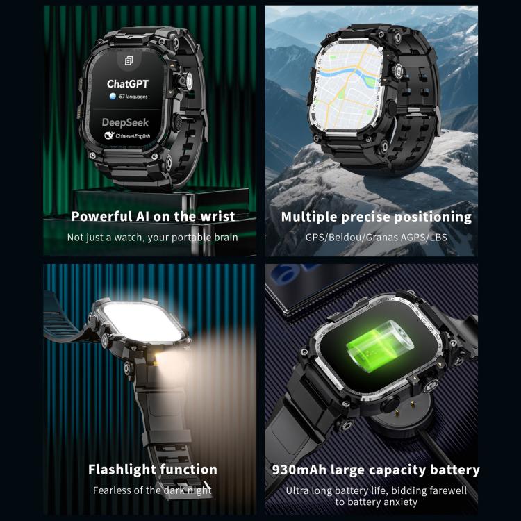 LOKMAT APPLLP 7 Max 4G Smart Watch, 2.06 inch SC8541E Quad Core, 3GB+32GB, Android 8.1, Video Call , Heart Rate