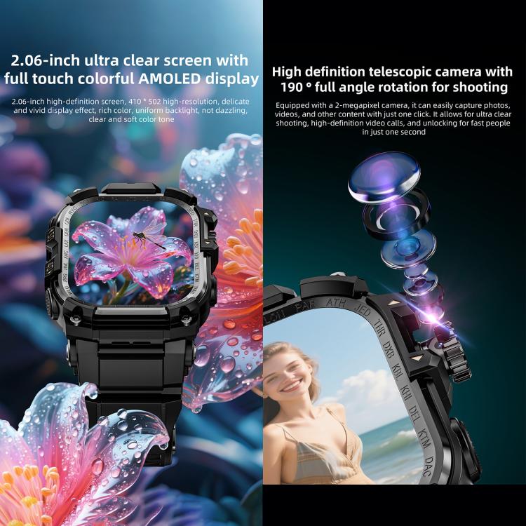 LOKMAT APPLLP 7 Max 4G Smart Watch, 2.06 inch SC8541E Quad Core, 3GB+32GB, Android 8.1, Video Call , Heart Rate